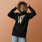 Book lover premium hoodie - black - Wordwhispers cream logo front - unisex literary apparel