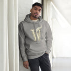 Book lover premium hoodie - carbon grey - Wordwhispers cream logo front - unisex literary apparel