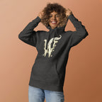 Book lover premium hoodie - charcoal heather - Wordwhispers cream logo front - unisex literary 
