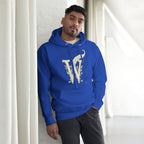 Book lover premium hoodie team - royal - Wordwhispers cream logo front - unisex literary apparel