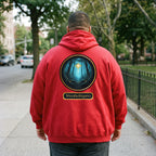 Glimmer zip hoodie- extended size-back-cardinal red