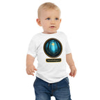 Glimmer of Light baby tee with glowing literary design-white
