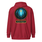 Glimmer of Light zip hoodie in Cardinal Red-back