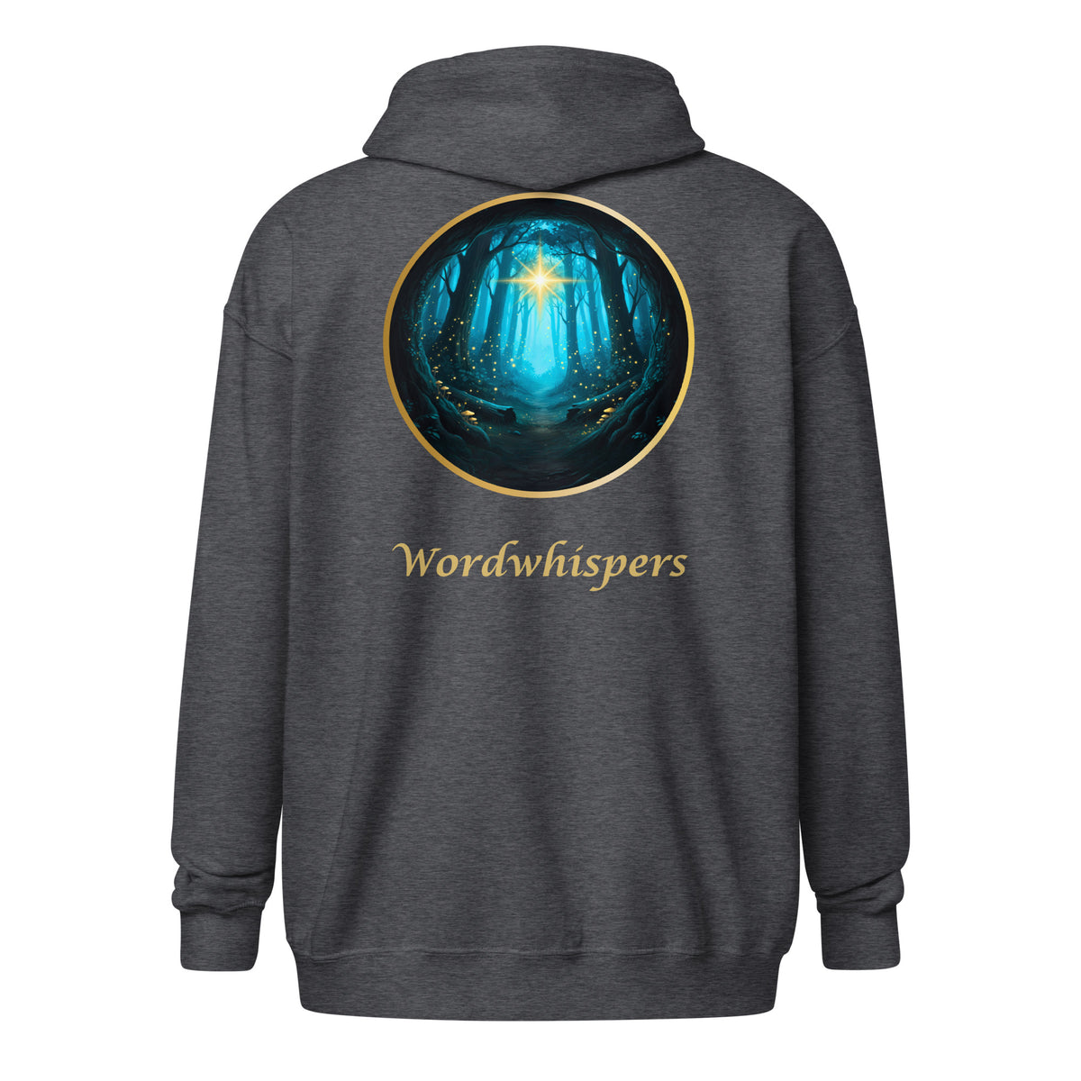 Glimmer of Light Zip Hoodie in dark heather-back