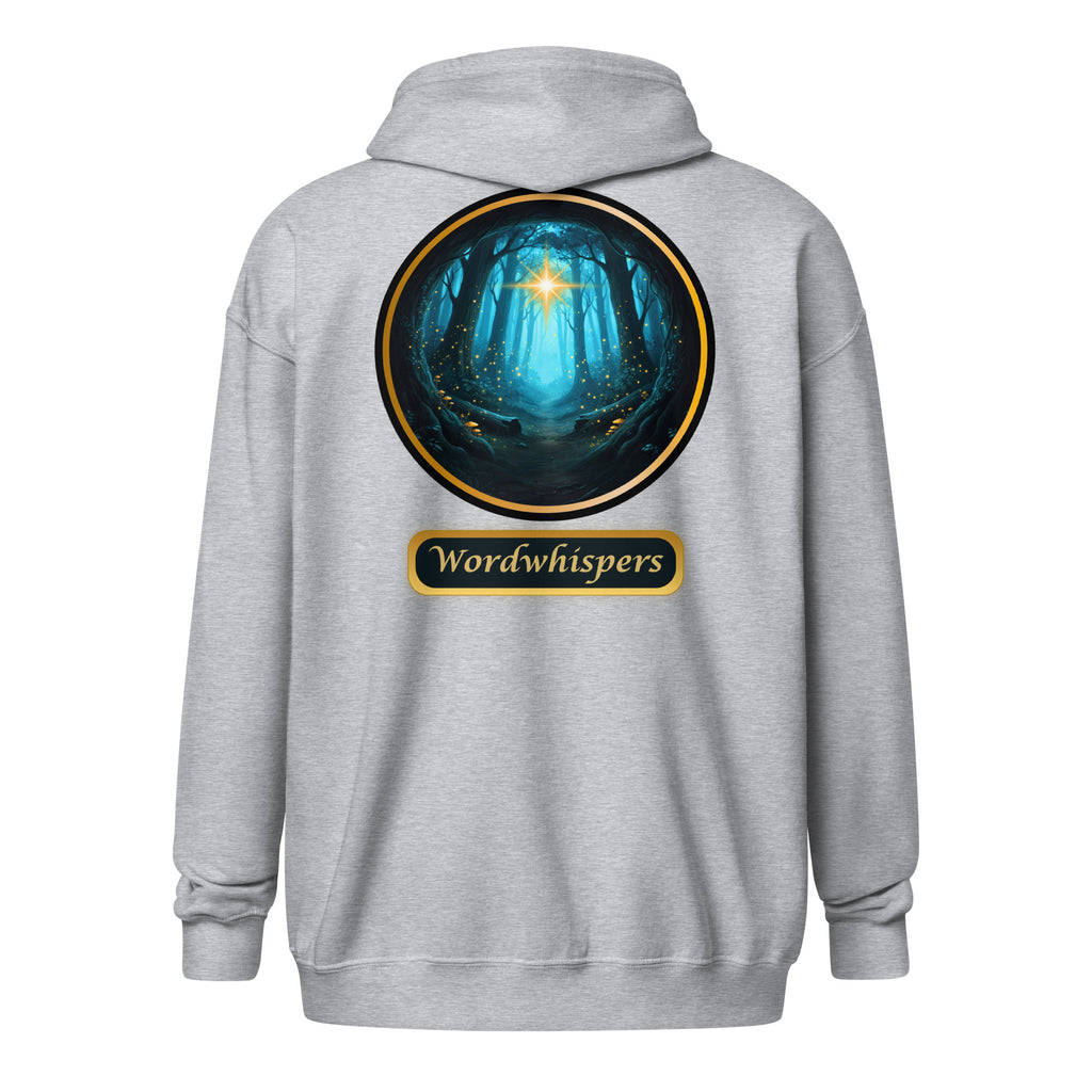 Glimmer of Light zip hoodie in sport grey-back