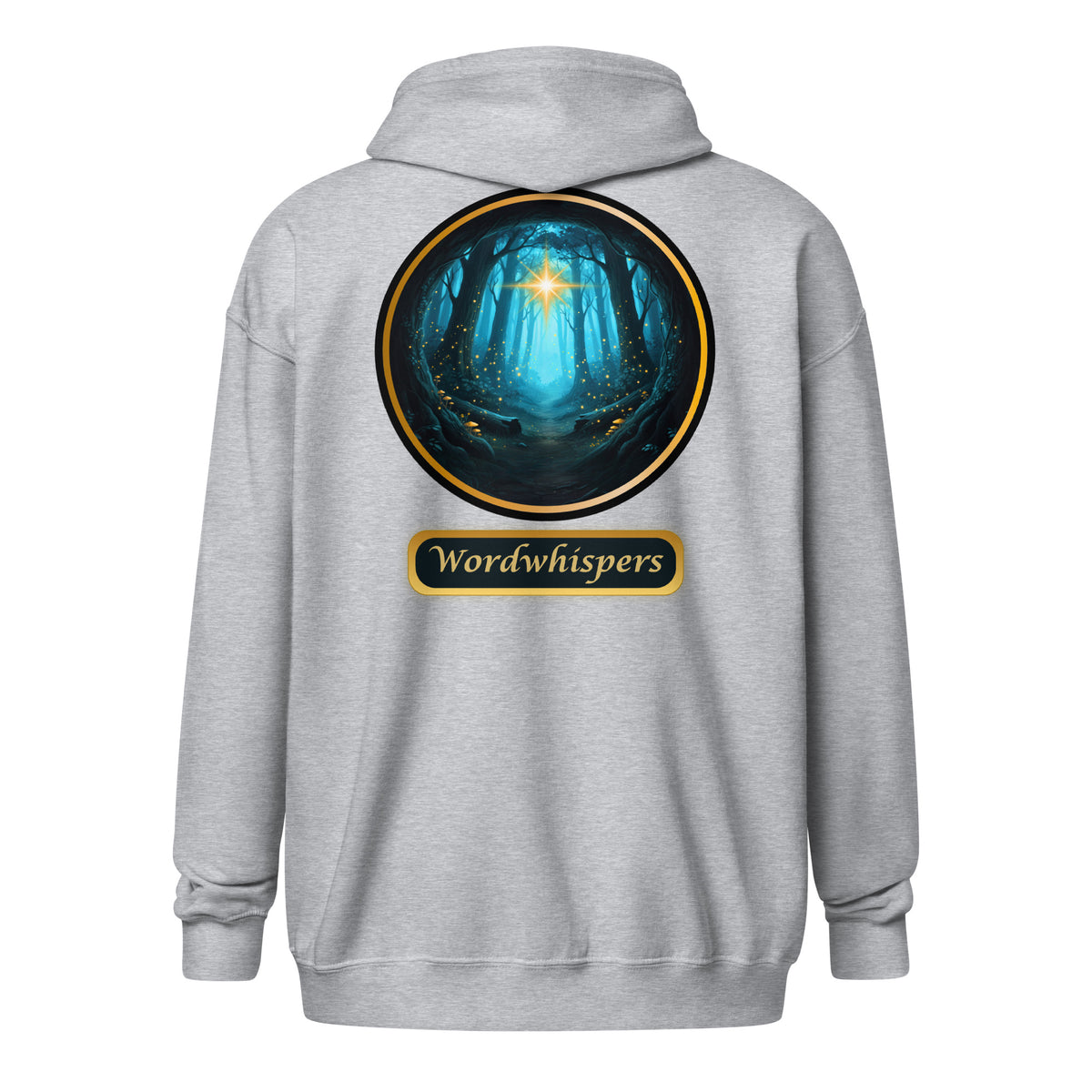 Glimmer of Light zip hoodie in sport grey-back