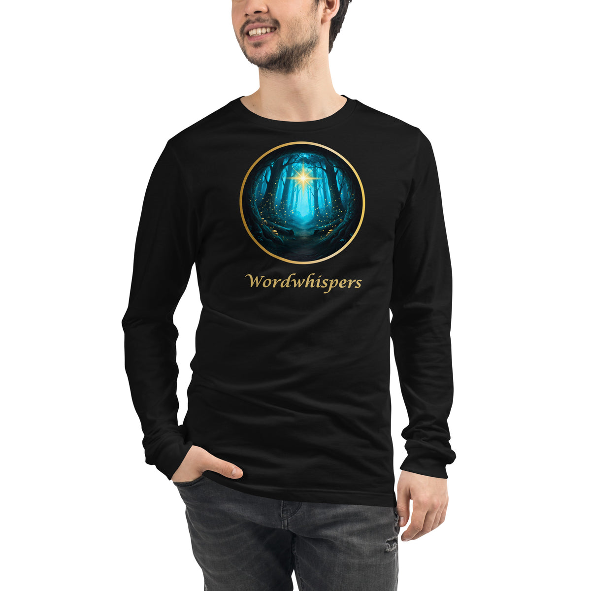 Glimmer of Light Long sleeve Tee - in black