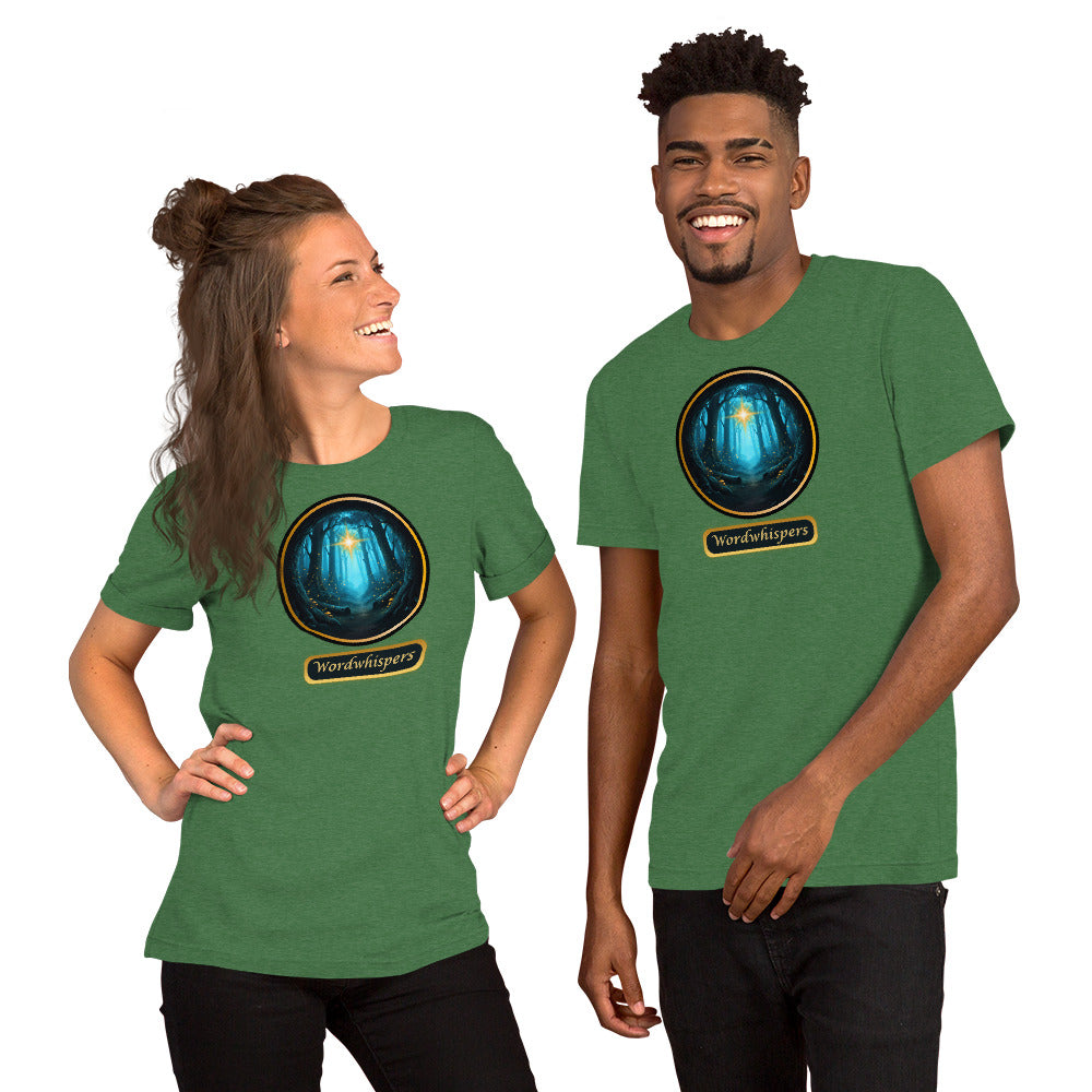Glimmer of Light t-shirt in heather grass green
