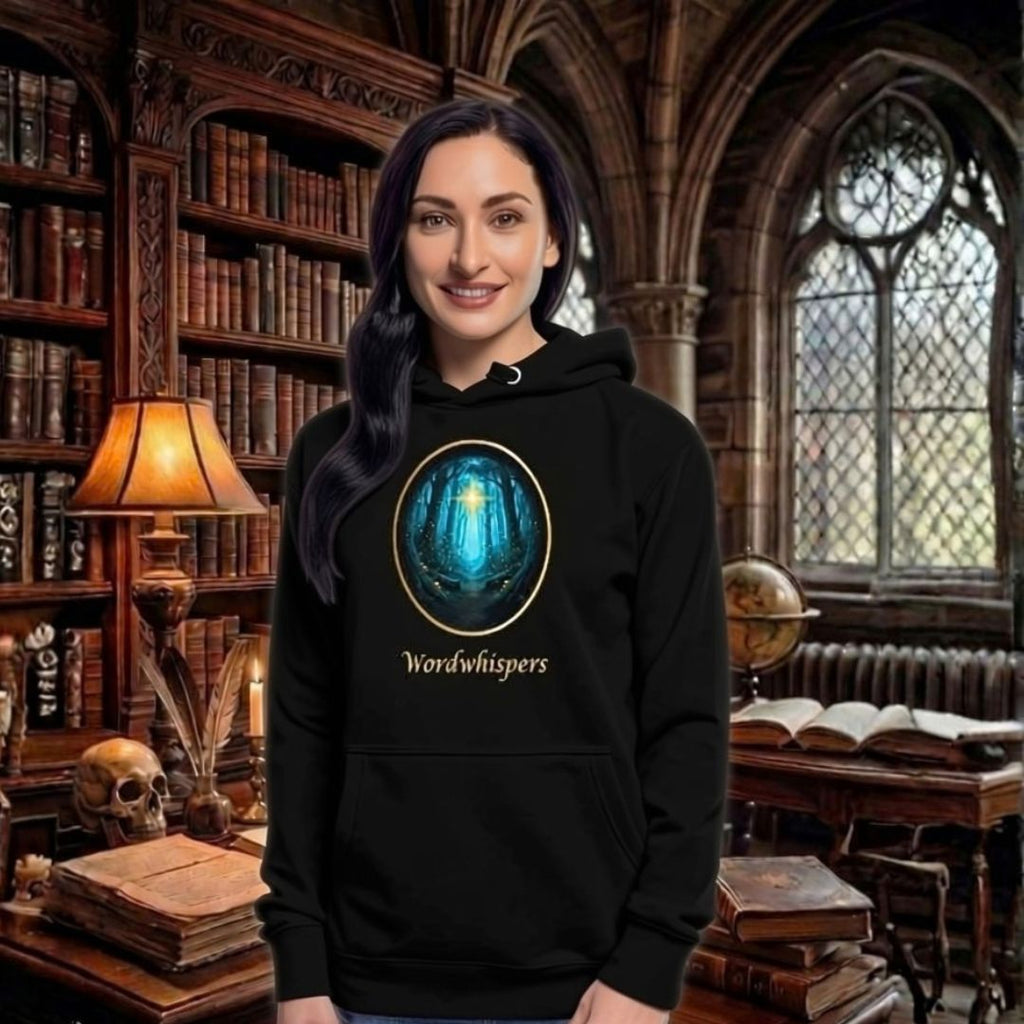 Literary Premium Hoodie - Glimmer of Light Design - Unisex - black