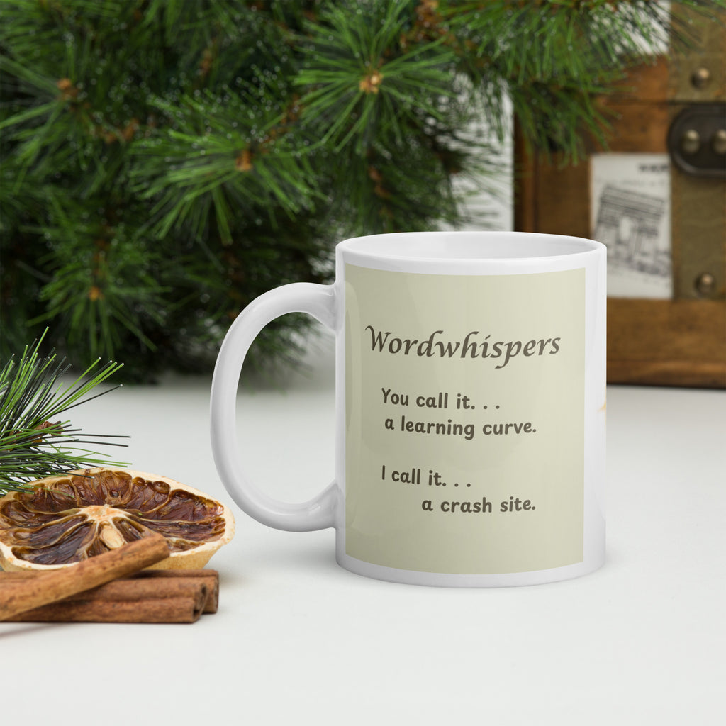 Learning Curve mug white quote back