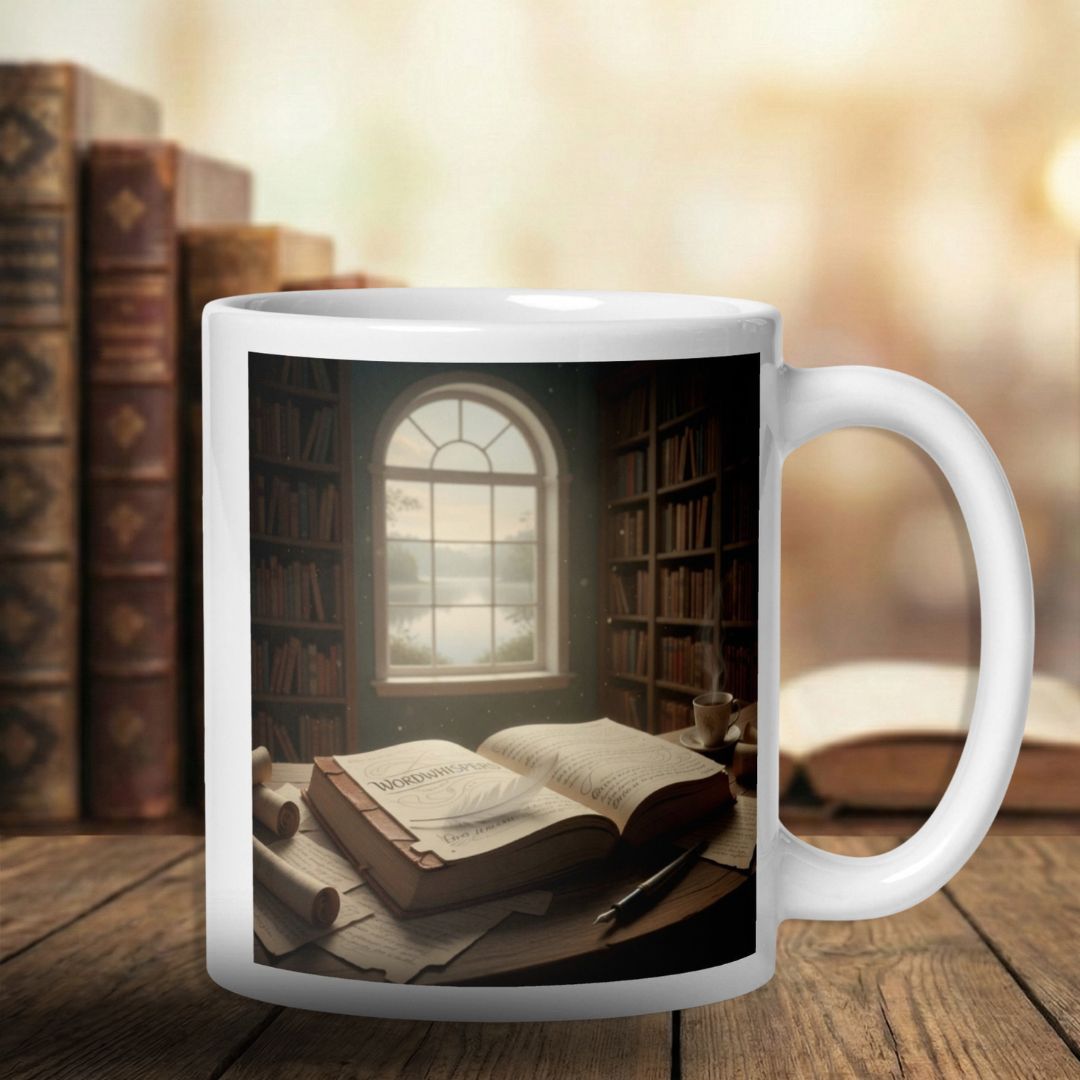 Library whisper mug whte
