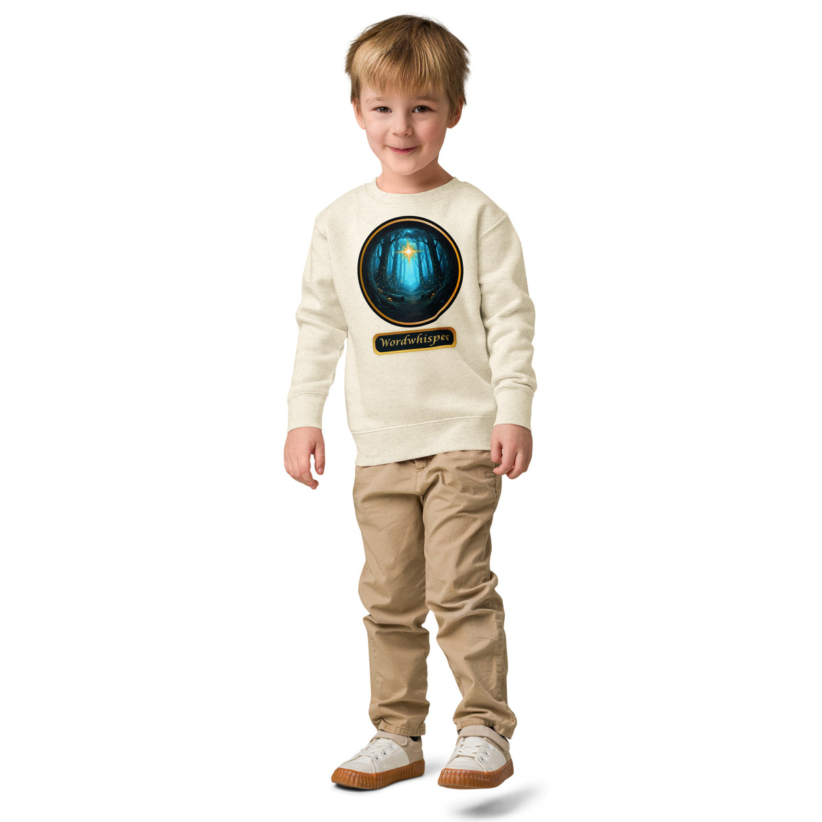 Little Dreamers Secret Woods & Guiding Star Kids Sweatshirt – Wordwhispers – natural heather