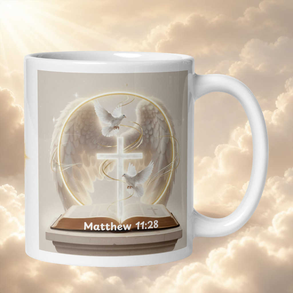 Spirits 3-Mug-White-Matthew 11:28