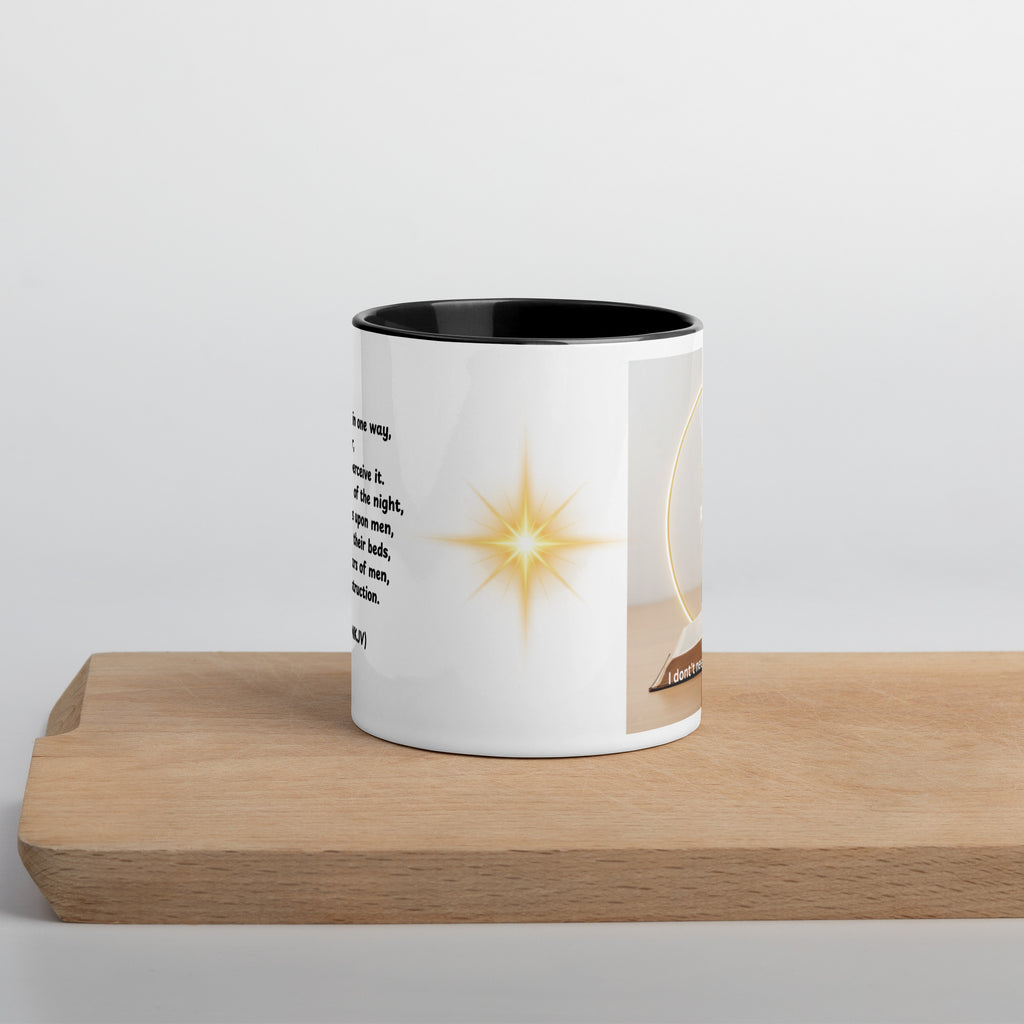 Inspirational mug accent - Vision of the Night Job 33 back view - faith gift