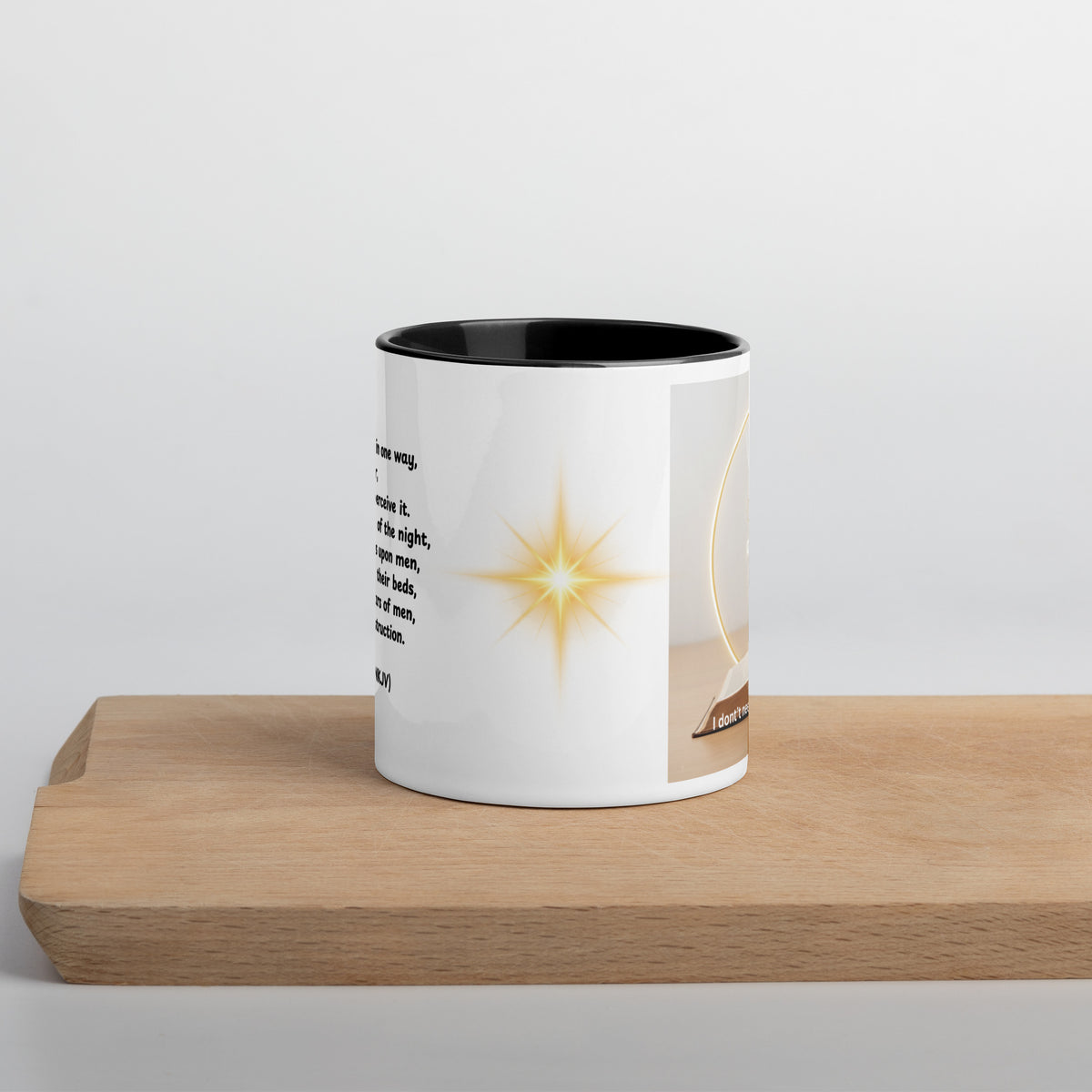 Inspirational mug accent - Vision of the Night Job 33 back view - faith gift