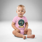 Little Bookworm Baby Bodysuit Enchanted Storybook Tree in pink