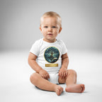 Little Bookworm Baby Bodysuit Enchanted Storybook Tree in white
