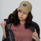 Book lover dad hat khaki - Glimmer of Light design - adjustable unstructured cap