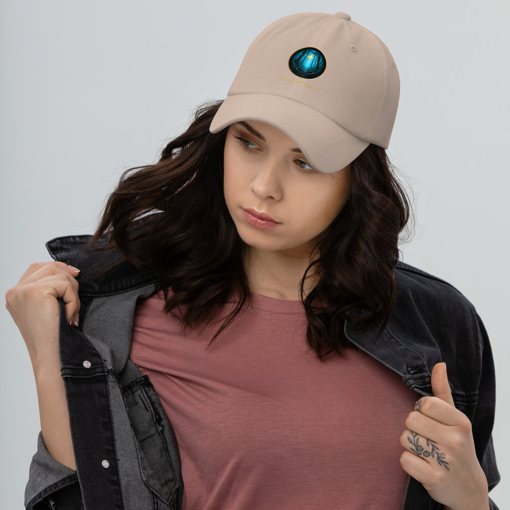Book lover dad hat stone - Glimmer of Light design - adjustable unstructured cap