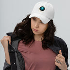 Book lover dad hat white - Glimmer of Light design - adjustable unstructured cap