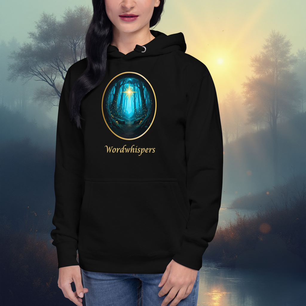 Literary Premium Hoodie - Glimmer of Light Design - Unisex - black
