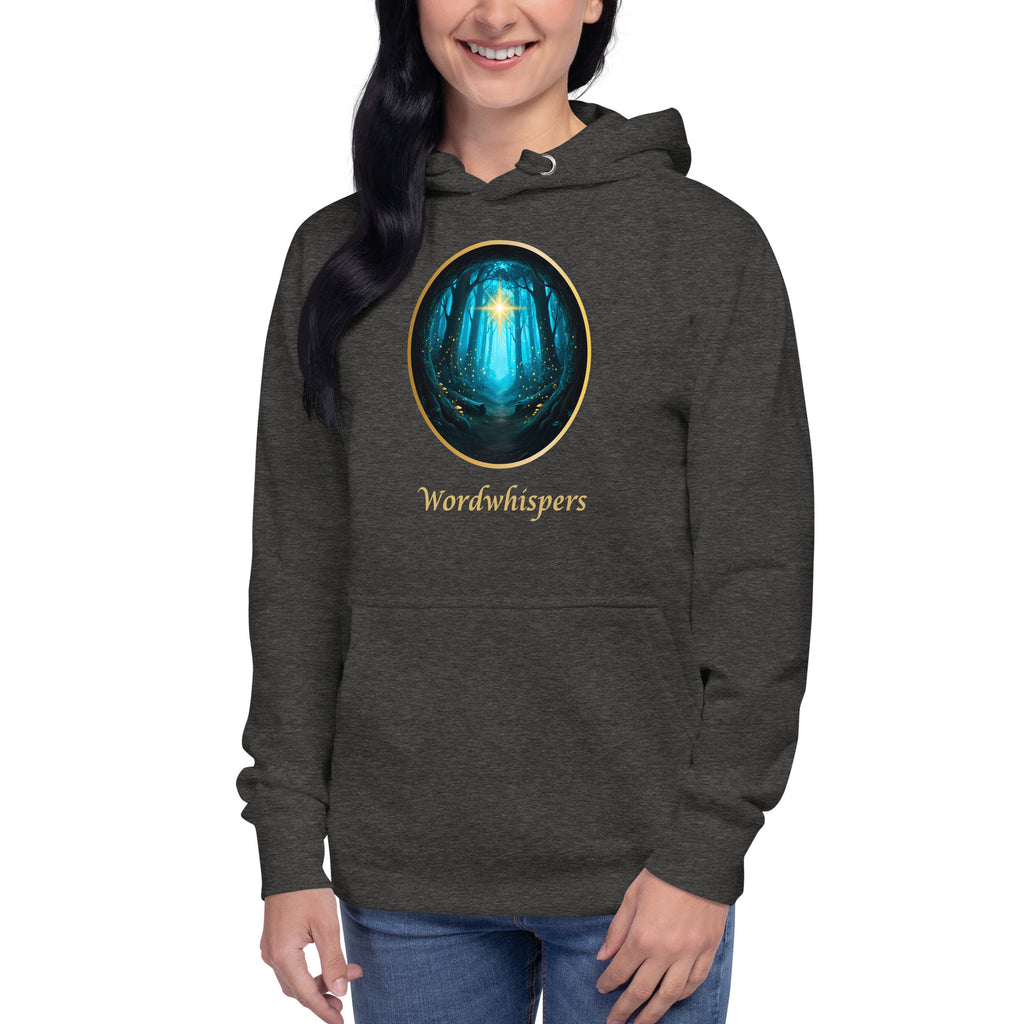 Literary Premium Hoodie - Glimmer of Light Design - Unisex - charcoal heather
