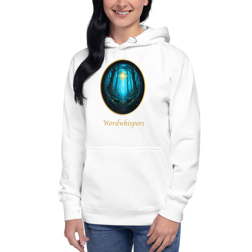 Literary Premium Hoodie - Glimmer of Light Design - Unisex - white