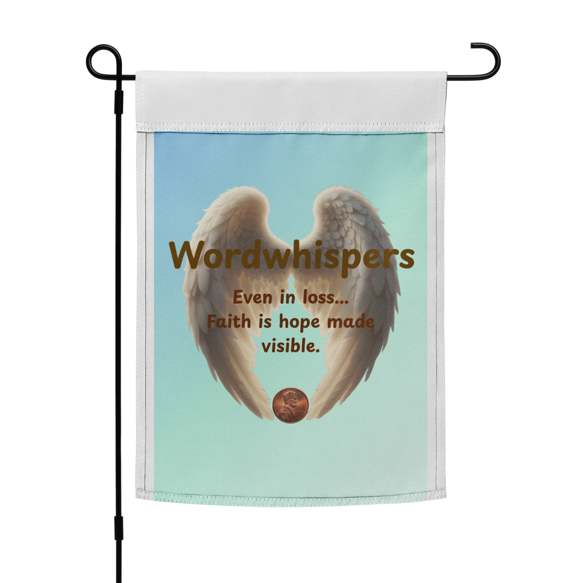 Pennies from heaven garden flag-back