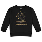 Little Dreamers Mystical Tree & Glowing Books Kids Sweatshirt – Wordwhispers – in black