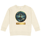 Little Dreamers Storybook Sweatshirt in natural heather with mystical glowing tree design – Wordwhispers