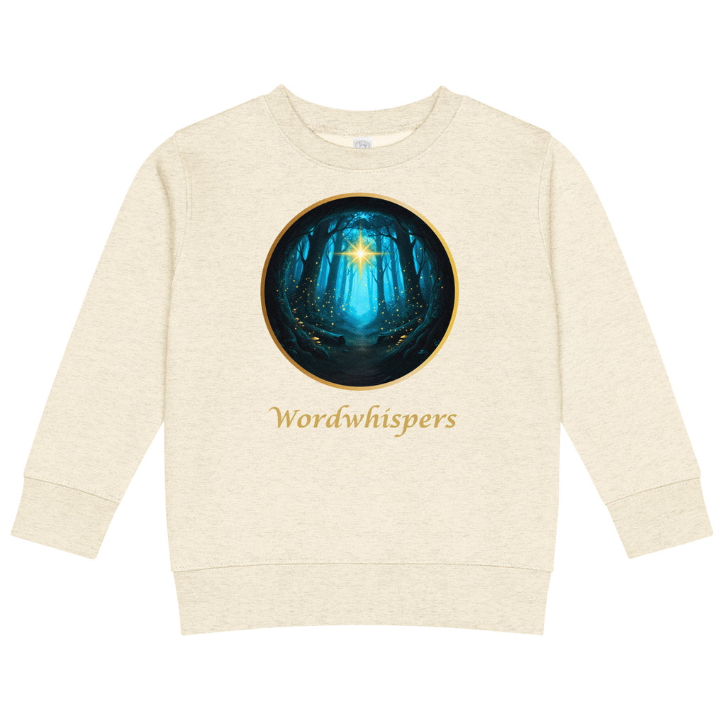 Little Dreamers Secret Woods & Guiding Star Kids Sweatshirt – Wordwhispers – in natural heather