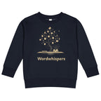 Little Dreamers Mystical Tree & Glowing Books Kids Sweatshirt – Wordwhispers – in navy