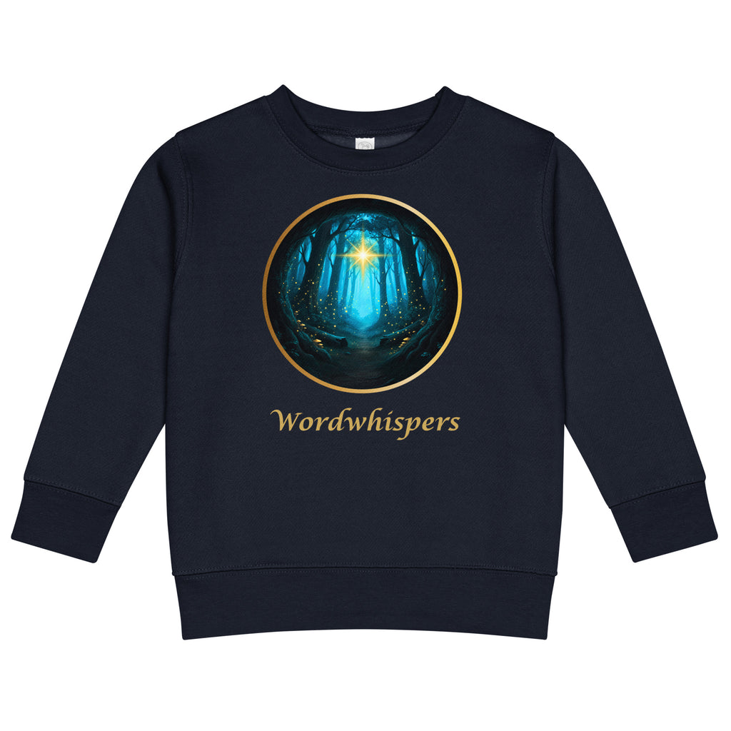 Little Dreamers Secret Woods & Guiding Star Kids Sweatshirt – Wordwhispers – in navy
