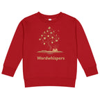 Little Dreamers Mystical Tree & Glowing Books Kids Sweatshirt – Wordwhispers – in red