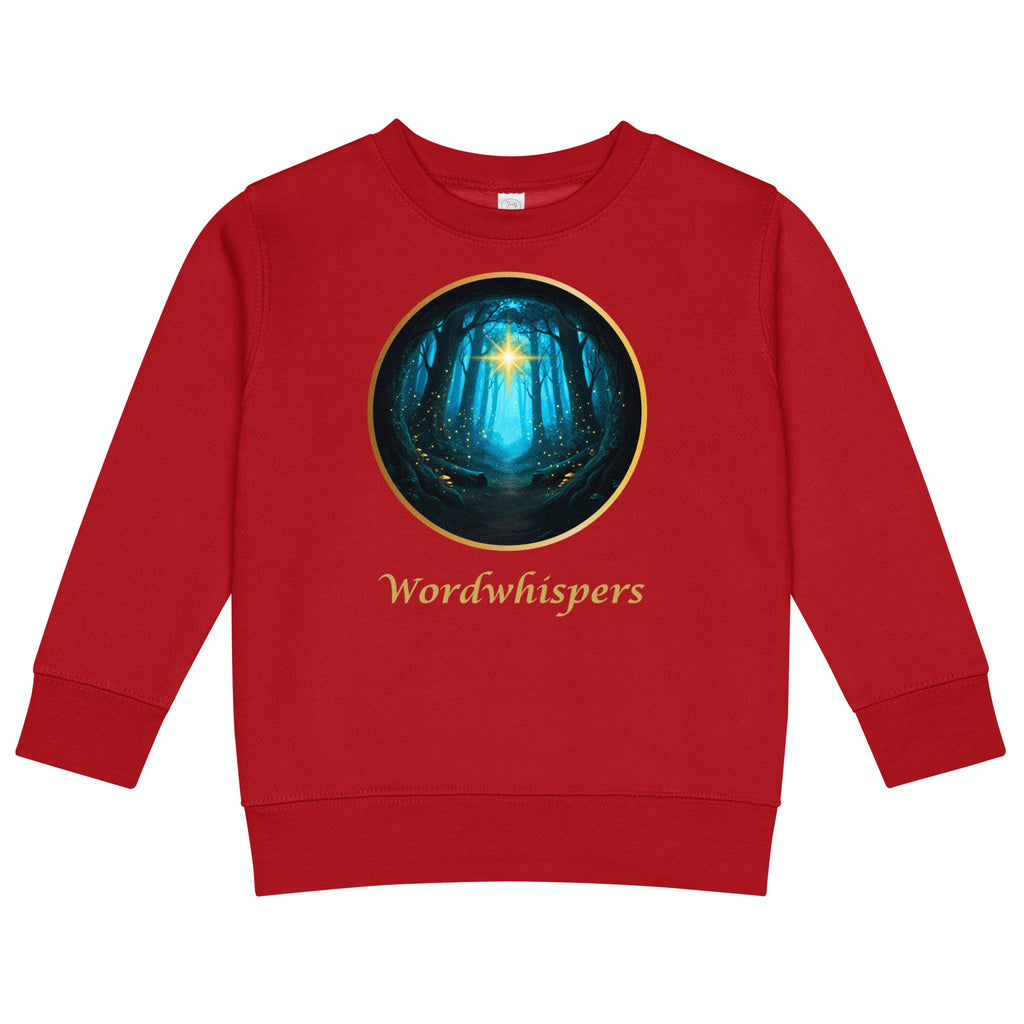 Little Dreamers Secret Woods & Guiding Star Kids Sweatshirt – Wordwhispers – in red