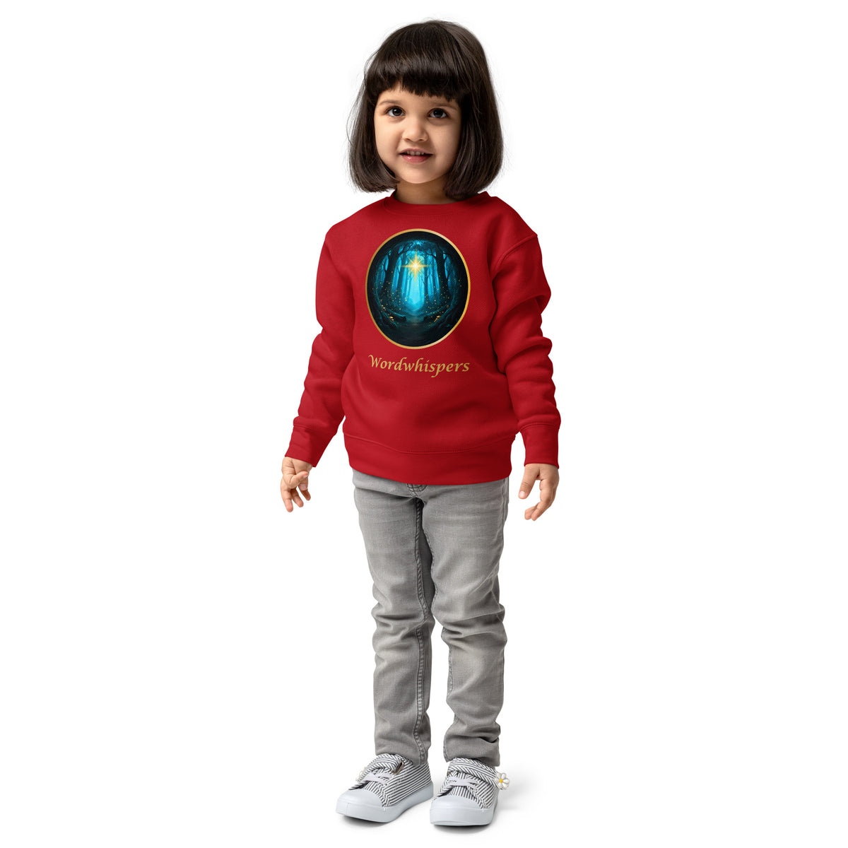Little Dreamers Secret Woods & Guiding Star Kids Sweatshirt – Wordwhispers – in red