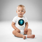Little Bookworm Glimmer of Light baby bodysuit in white