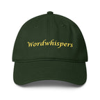 Book lover baseball cap green - Wordwhispers logo front - literary accessory