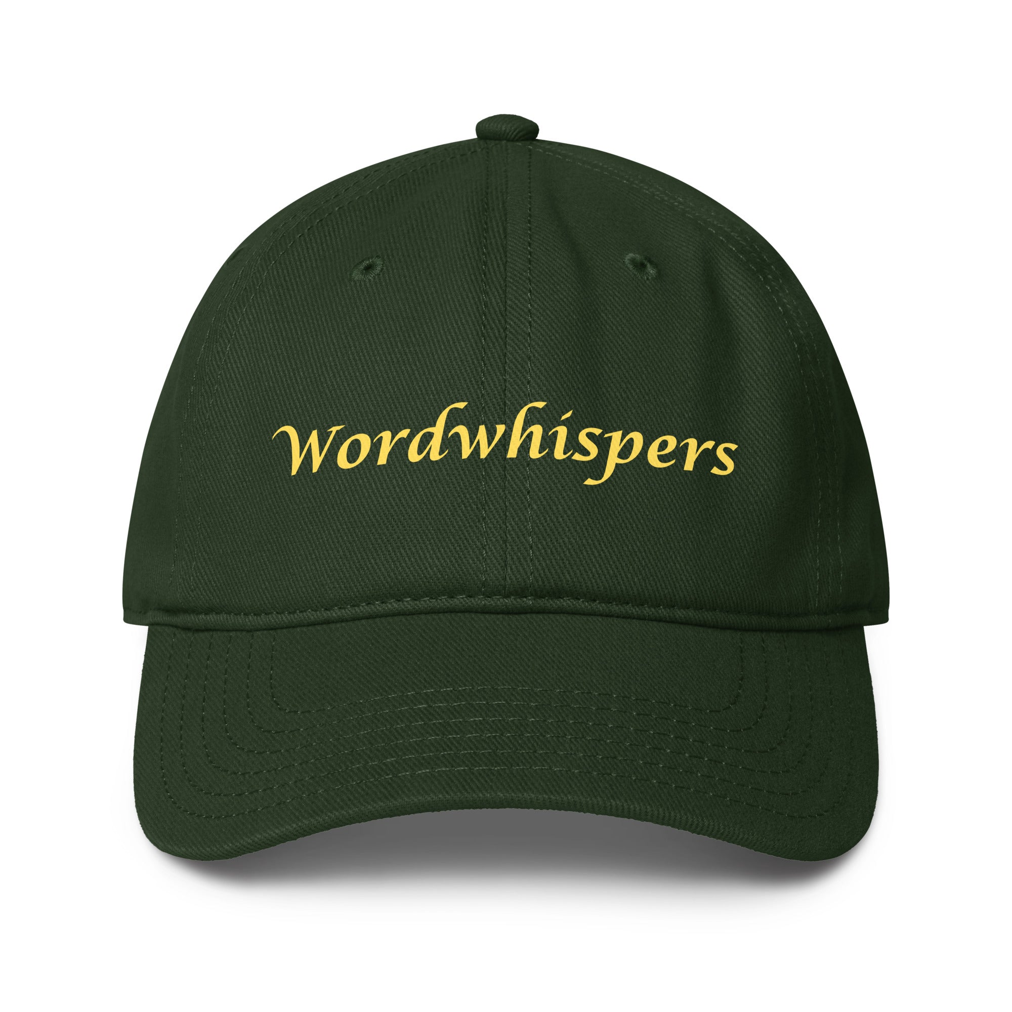 Book lover baseball cap green - Wordwhispers logo front - literary accessory