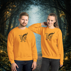 Book lover premium sweatshirt - Wordwhispers black logo front - unisex literary apparel - Mustard
