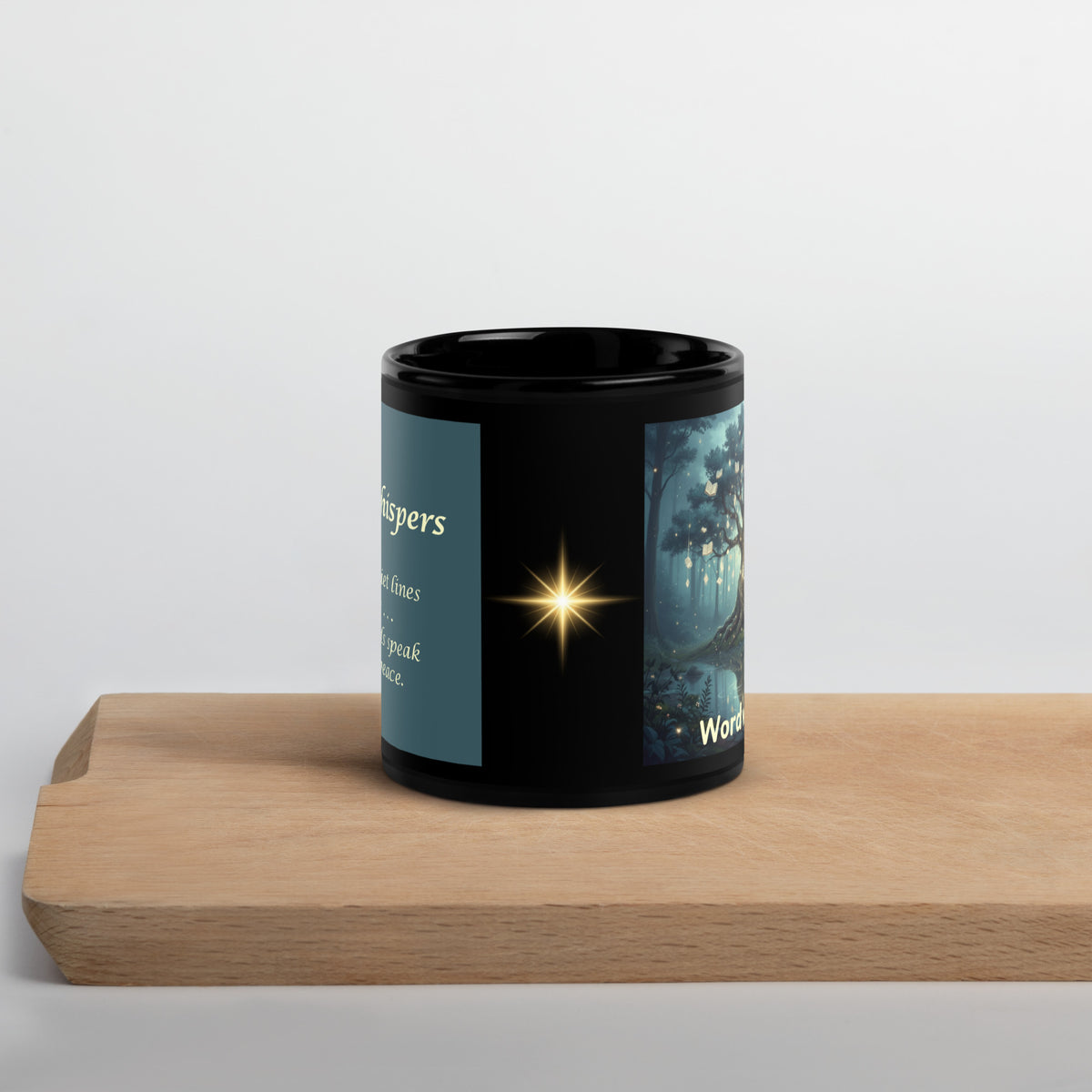 Mystical tree mug black side