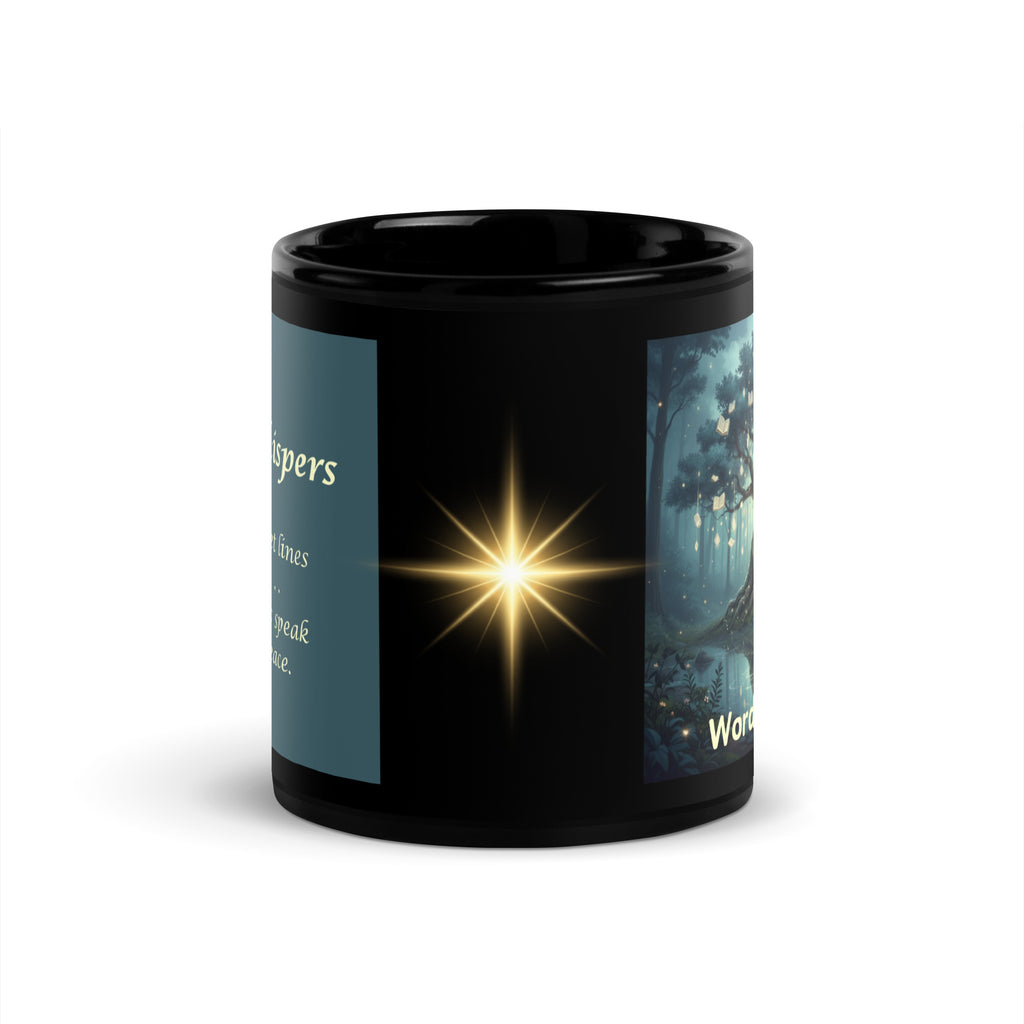 Literary Mug for Book Lovers - Mystical Tree Design (Black)