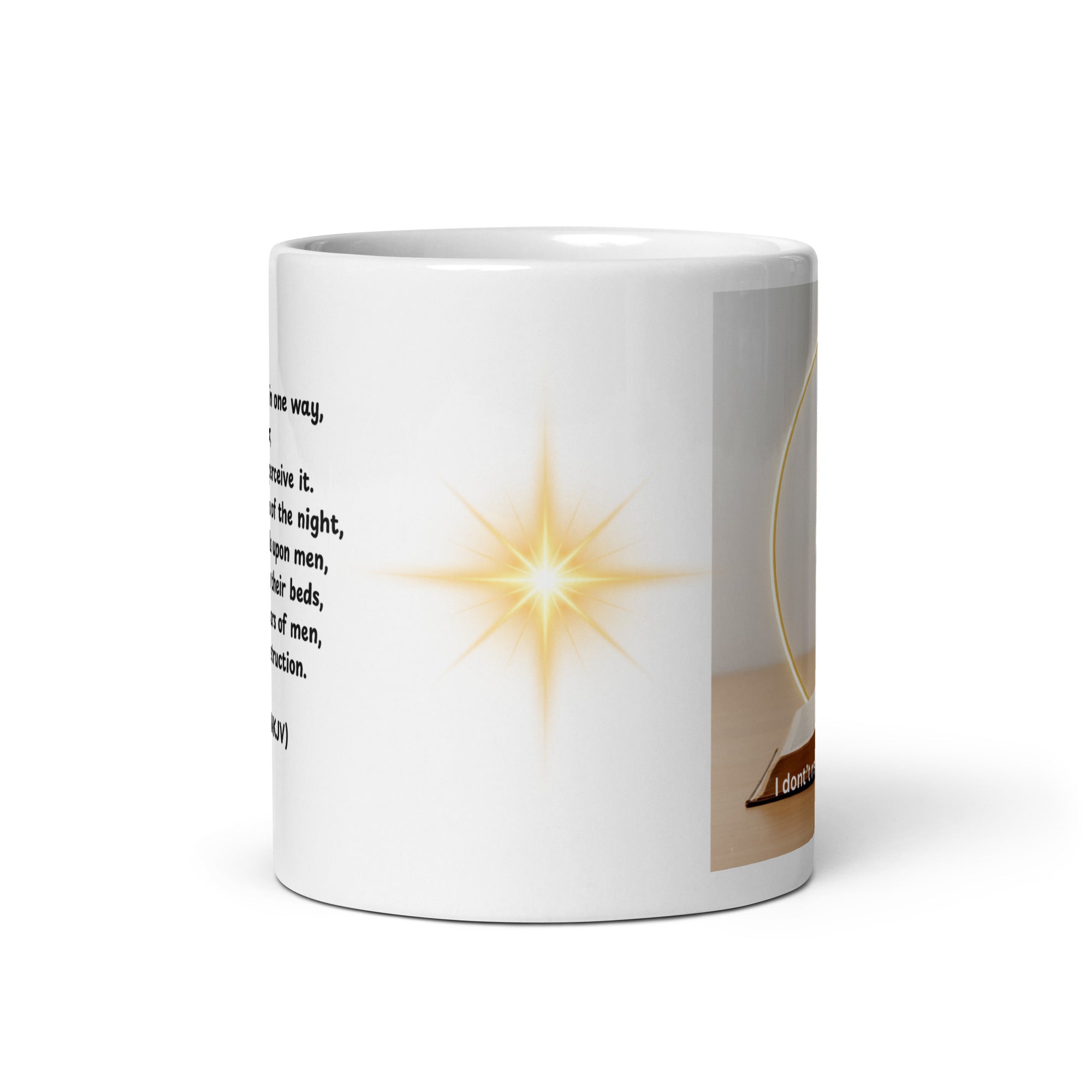 Inspirational mug white - Vision of the Night Job 33 side view - premium ceramic mug