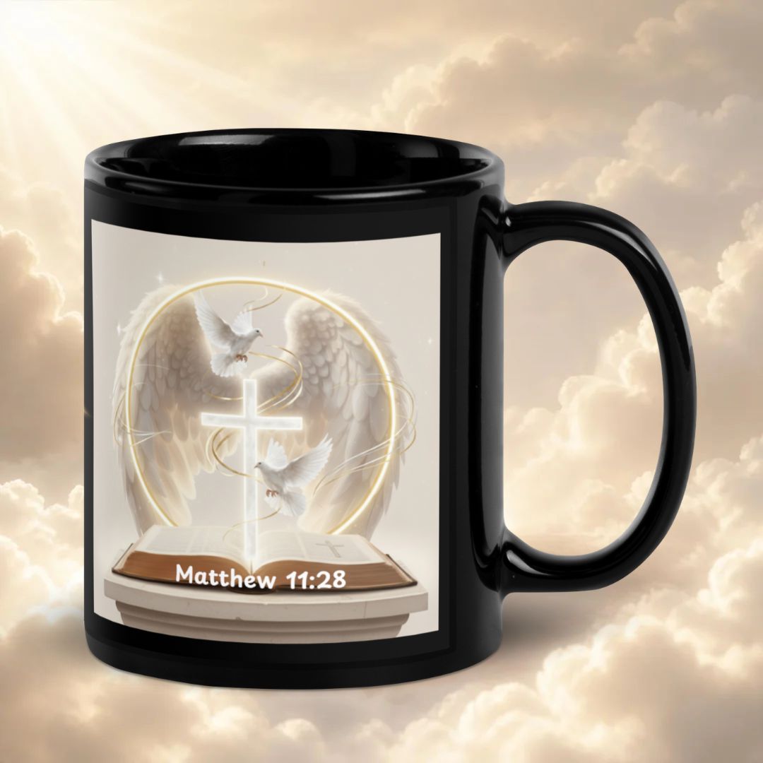 Promise of Rest-mug-black-Matthew 11:28