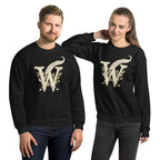 Book lover premium sweatshirt black - Wordwhispers cream logo front - unisex literary apparel