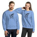 Book lover premium sweatshirt - Wordwhispers black logo front - unisex literary apparel - Carolina Blue