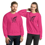 Book lover premium sweatshirt - Wordwhispers black logo front - unisex literary apparel - Heliconia