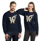  Book lover premium sweatshirt navy - Wordwhispers cream logo front - unisex literary apparel