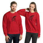 Book lover premium sweatshirt - Wordwhispers black logo front - unisex literary apparel - Red
