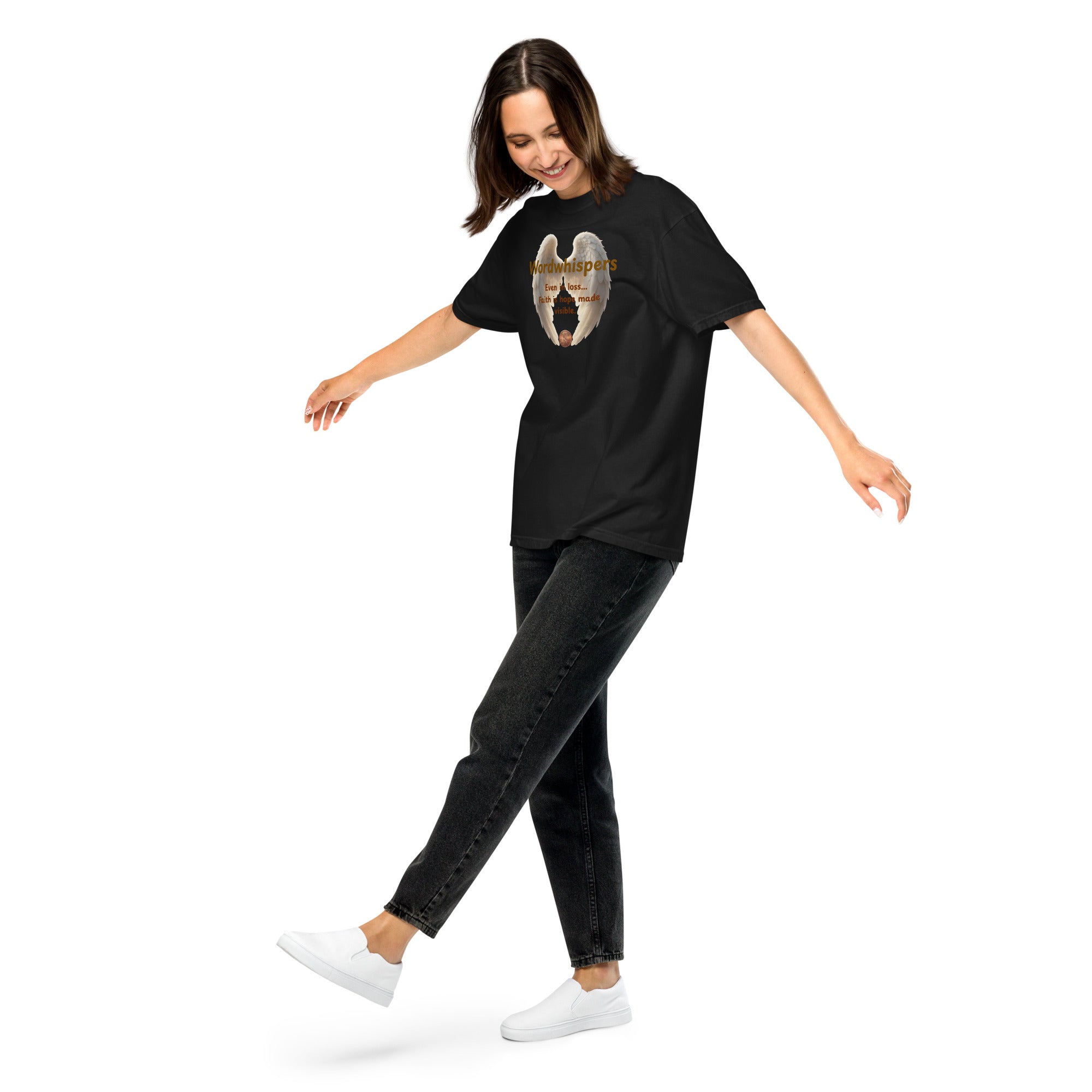 Book lover heavyweight t-shirt - Pennies from Heaven - unisex literary apparel in black